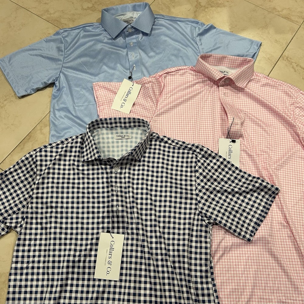Collars & Co Shirt Mens Size Medium Sz M Lot of 3 Dress Collar Polo