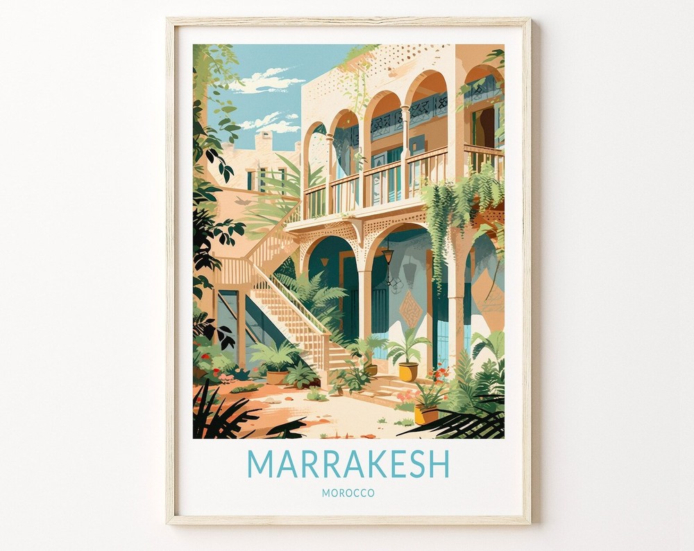 Marrakesh Travel Print Marrakesh Morocco Travel Poster Travel Wall Art
