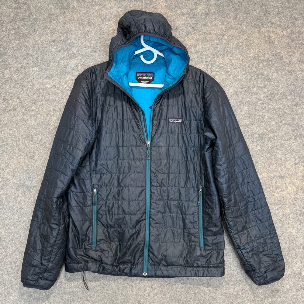 Patagonia Nano Puff Insulated Hoodie Jacket Mens Medium Packable Primaloft Blue