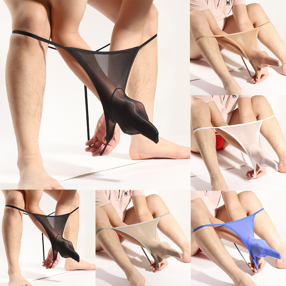 Men Elastic Mesh G-string Seamless Pouch Briefs UltraThin Sheer Panties Lingerie