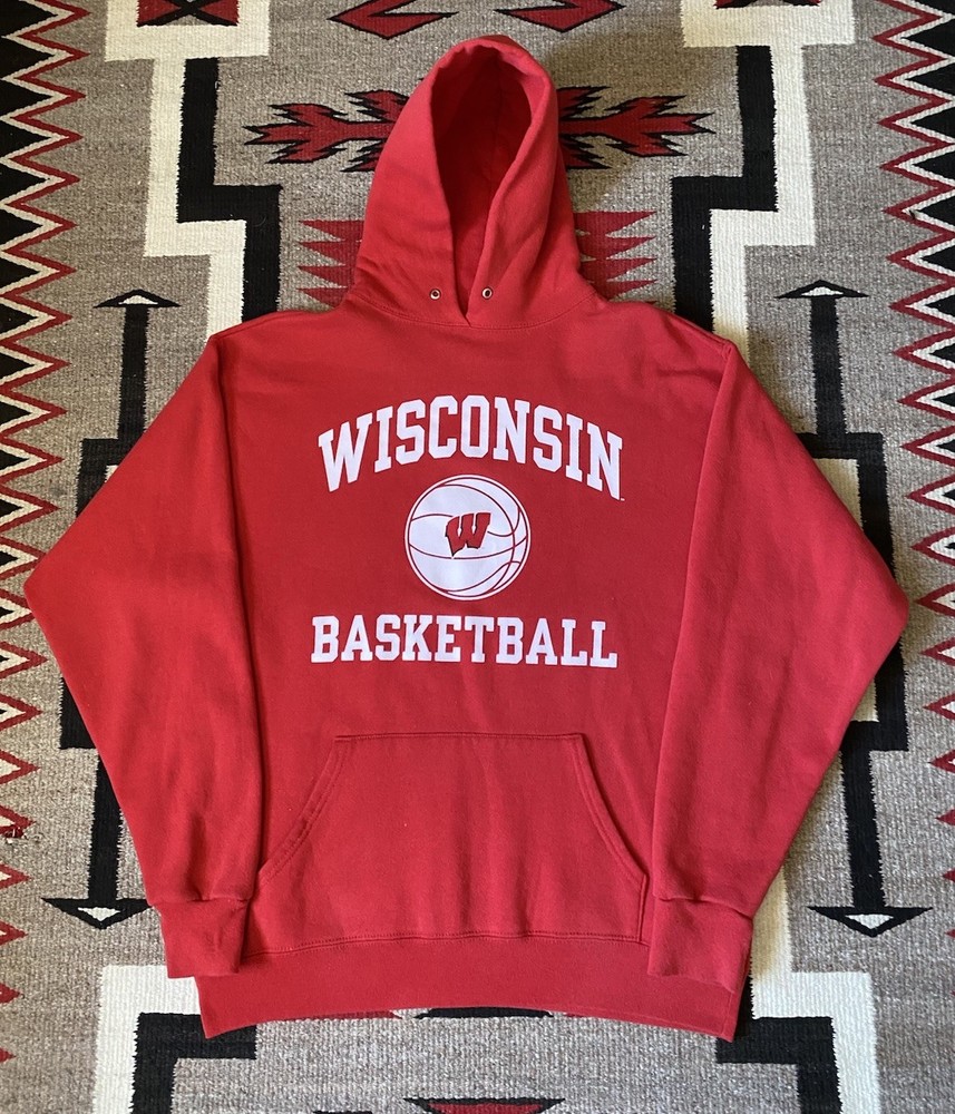 Vintage University of Wisconsin Badgers Basketball graphic hoodie  Large