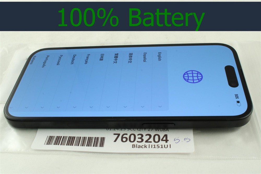 Apple iPhone 15 128GB Black Unlocked AT&T T-Mobile Verizon w/ 100% batt! 7603204