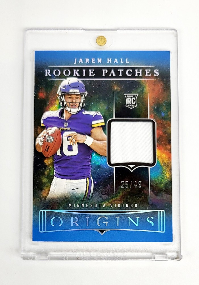 MINT #/49 RC PATCH BLUE 2023 ORIGINS FOOTBALL JAREN HALL MINNESOTA VIKINGS BYU