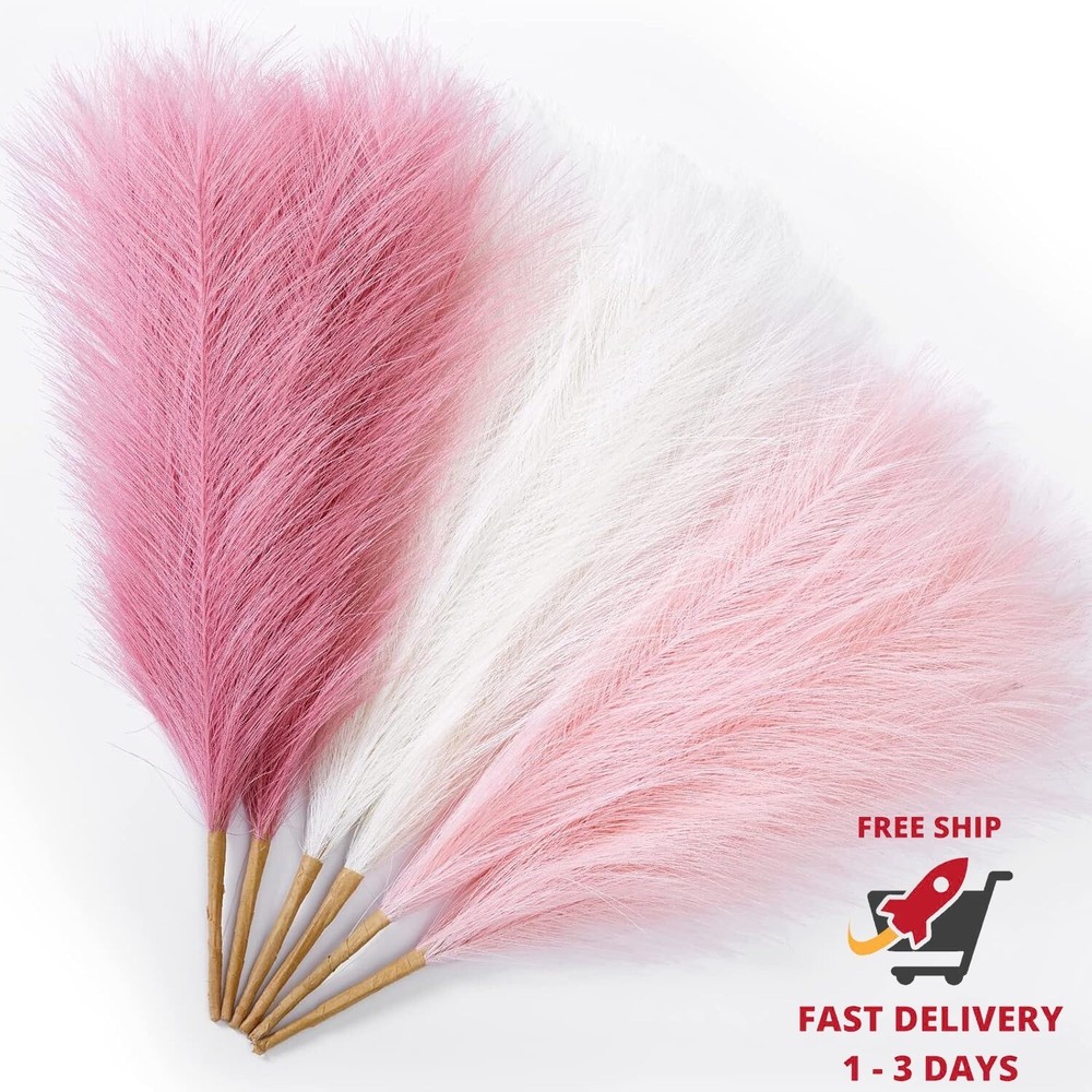 Decorative 45cm pink pampas grass set of 6