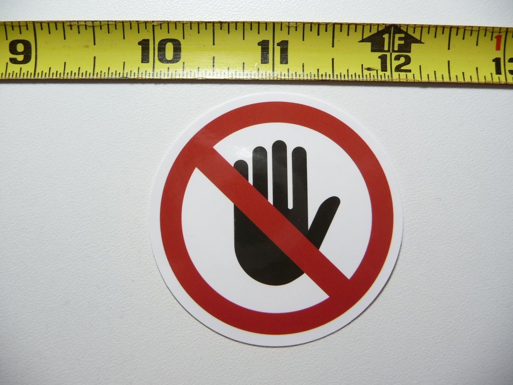 NO TOUCH TOUCHING STICKER DECAL BUSINESS COMPANY POLICY BUILDING DOOR