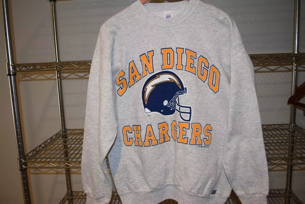 1992 San Diego Chargers Ash Crewneck Sweatshirt for Men & Women Sizes S-5XL
