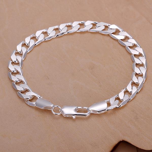 Sterling Silver Thick Heavy Mens Cuban Link Chain Bracelet for Men Fashion