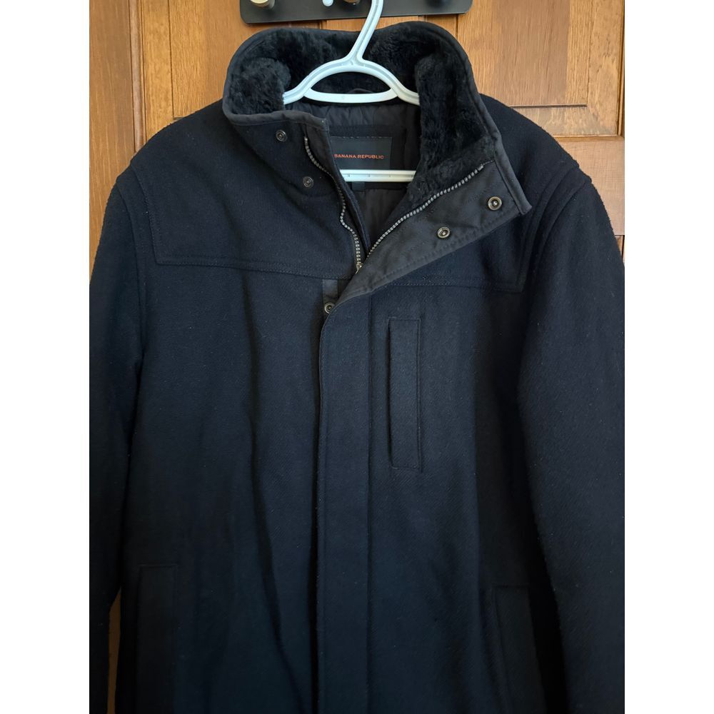 Banana Republic Mens M Wool Blend Mid-Length Coat Fully Lined Business Casual