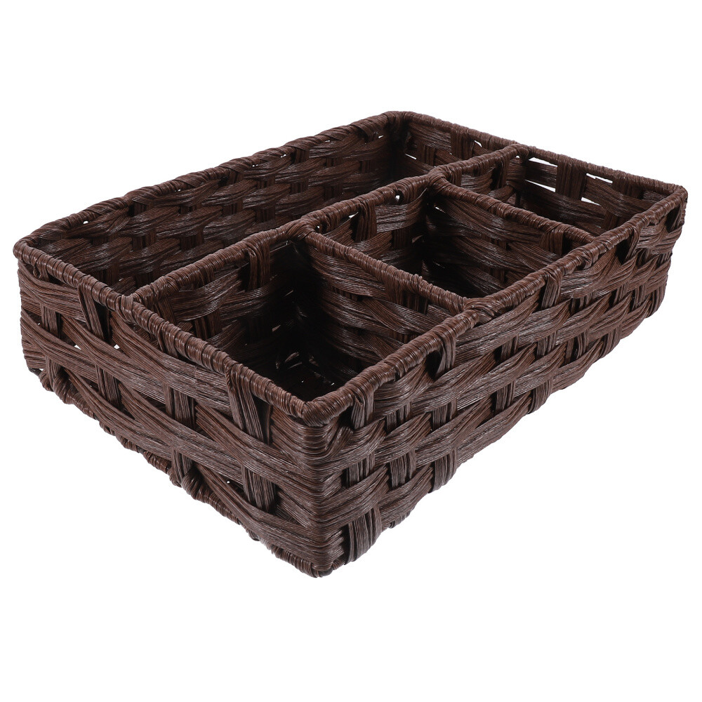 Desk Storage Basket Woven Basket Bathroom Organizing Basket Household Sundries