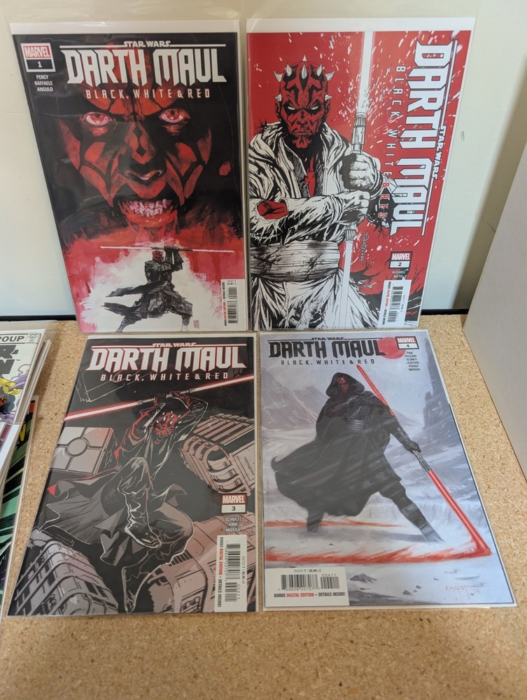 Star Wars Darth Maul Black White & Red 1-4 Complete Marvel Comics 2024 Set NM