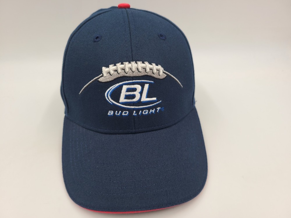 Bud Light Football Anheuser-Busch Adjustable Hat Cap Men Women NFL Baseball Blue