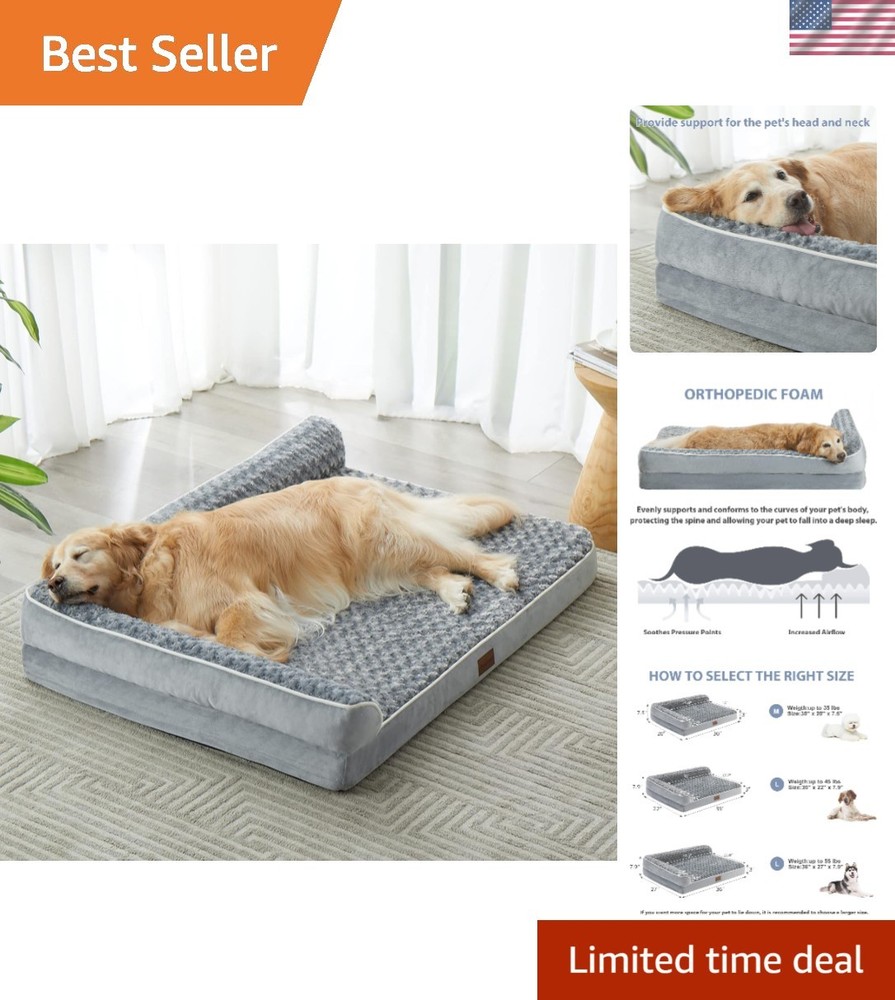 Orthopedic Dog Sofa Bed - Washable, Waterproof & Non-Slip for Comfort