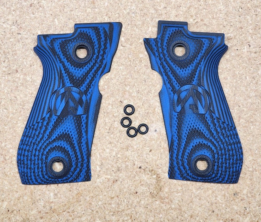 Allegheny G10 Blue LOK Grips Beretta 84 | 81 Thin Checkered
