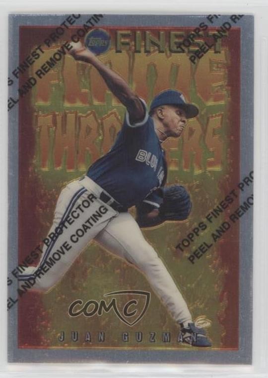 1995 Topps Finest Flame Throwers Juan Guzman FT3 Baseball Card