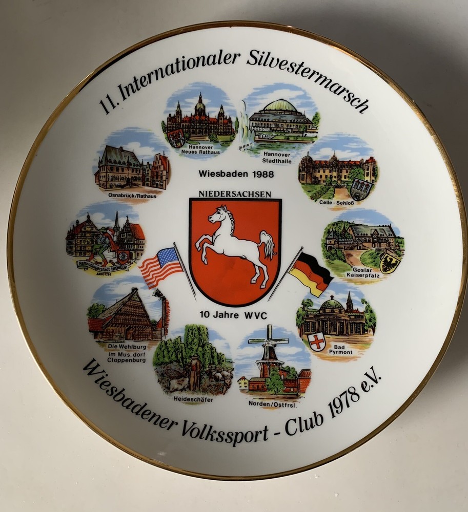 11th Wiesbaden New Year’s Eve March 1988 Porcelain Wall Plate Collectible-image