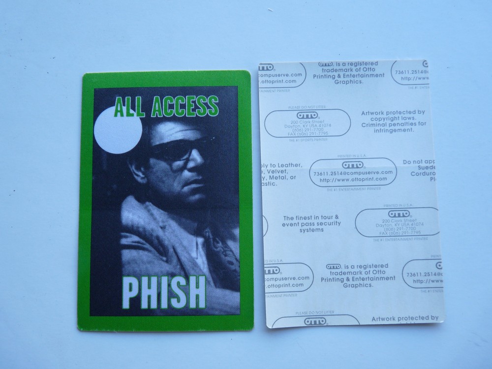 Phish Green All Access Concert Tour Concert Backstage Pass