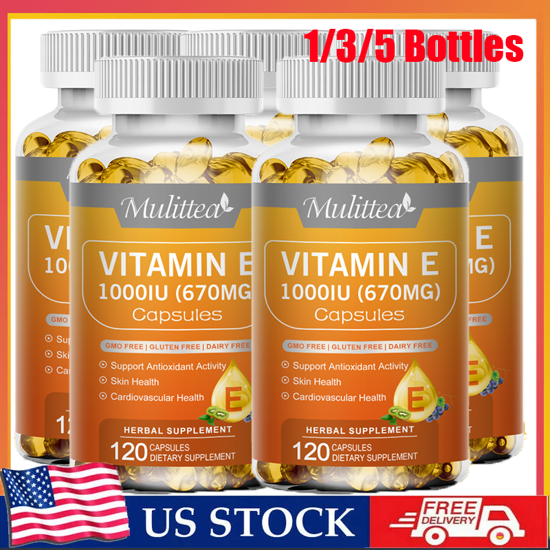 Vitamin E 1000 Iu Capsules 670mg - Supports Skin, Hair, Immune and Eye Health