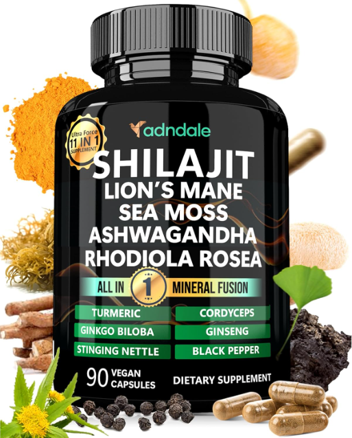 Shilajit 27,505Mg Magnesium L-Threonate Lions Mane Complex Ashwagandha Maca Root