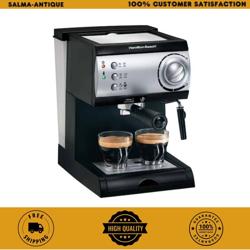 2-Cup Espresso Machine 15-Bar Pump Frother Steam Wand Easy Clean