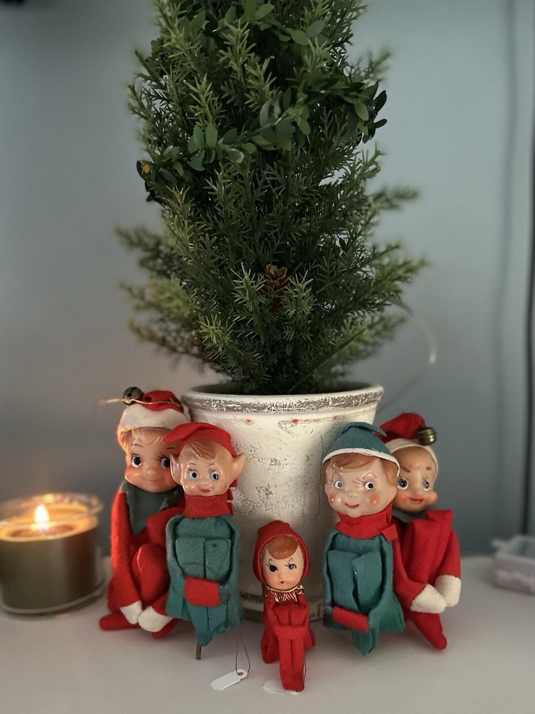 Christmas Elf Knee Huggers 5 Lot (Two With Bells 2 Large 1 medium 1 Small Girl)