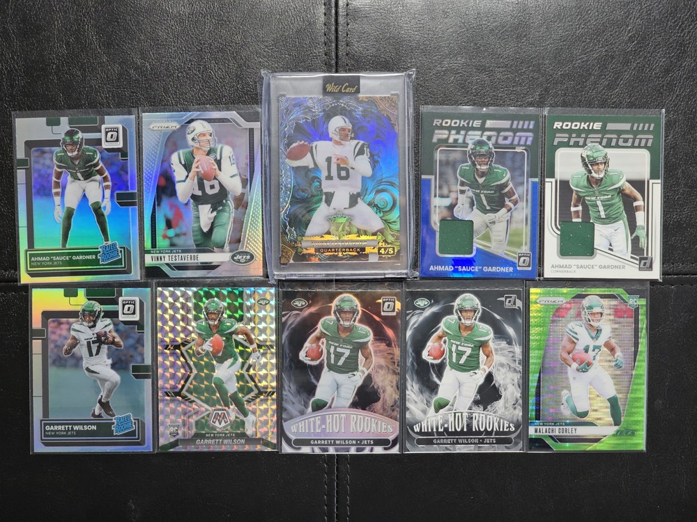 New York Jets Card Lot Garrett Wilson Sauce Gardner Patch Vinny SP RCs