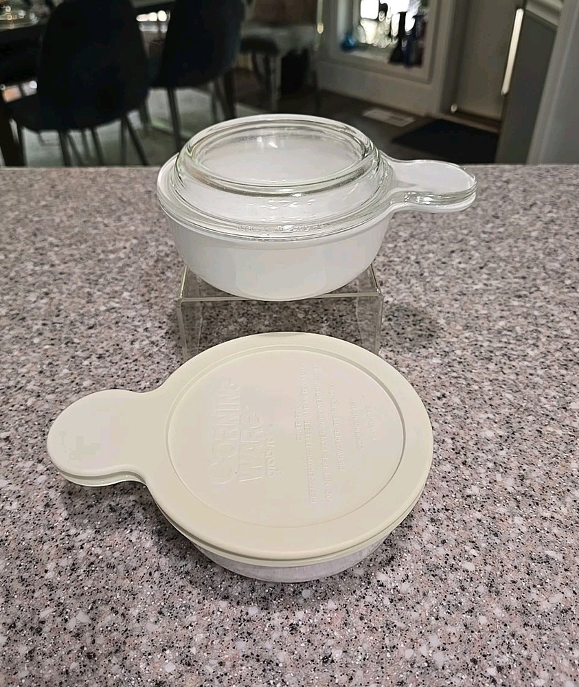 Corning Ware P-150-B White Grab It Bowls with P-150-C and P-150-CPC Lids