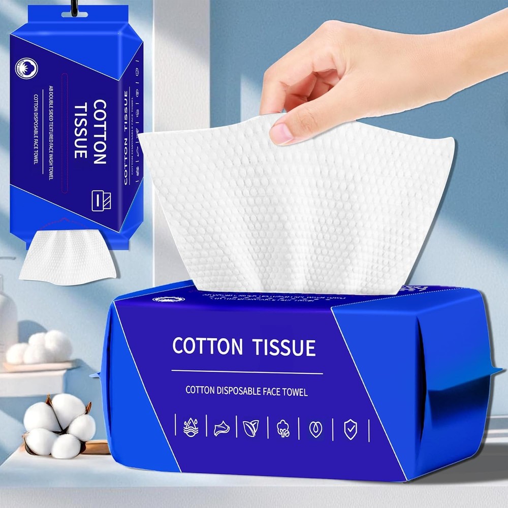 100 Count Disposable face towel, Ultra Thick face towels, Face towels disposable