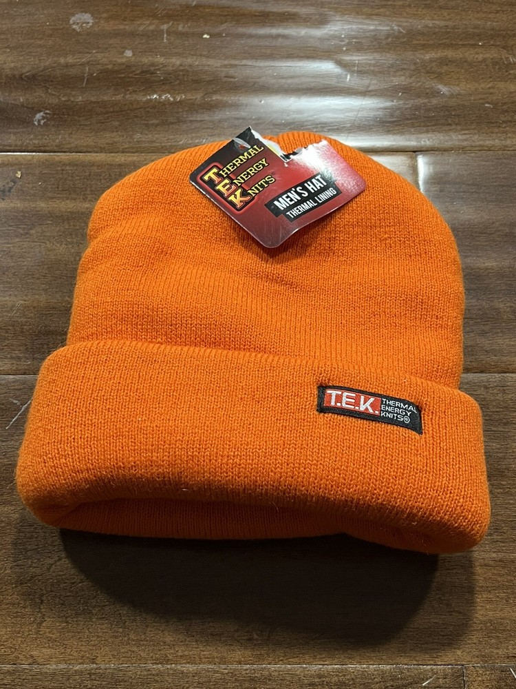 Men's Bright Orange THICK TEK Thermal Hunting Hat with Energy Knit Lining