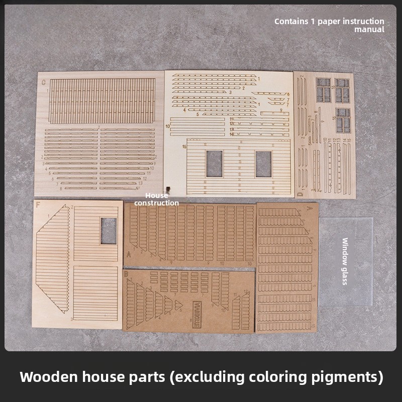 1/35 Diorama European Wooden Ruins House Models  farm building assembly kits