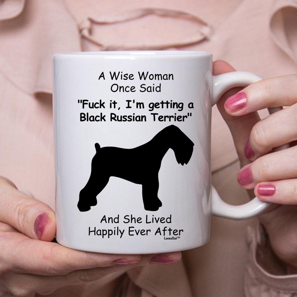 Funny Black Russian Terrier Gift For Women White Coffee Mug Coffee Cup