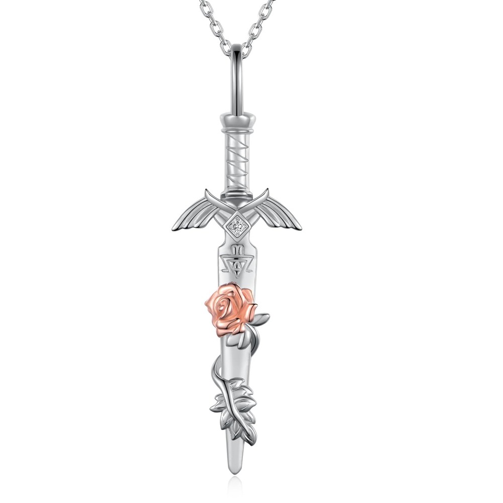 Master Sword Necklace Sterling Silver Link Jewelry Cosplay Warrior Gift Unisex