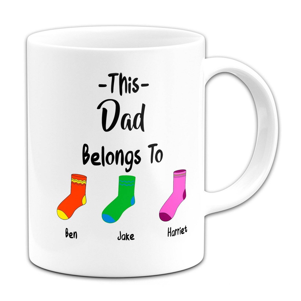 Personalised This Dad Belongs To Gift Mug