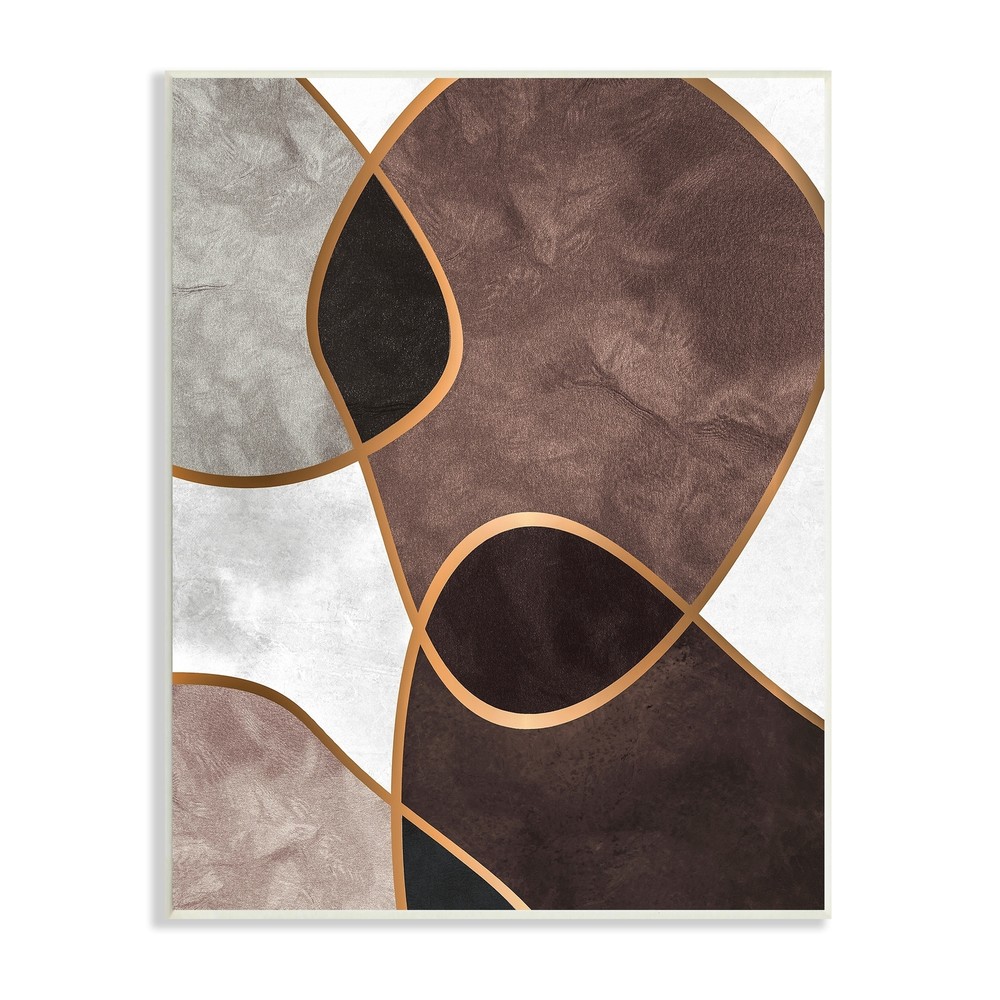 Stupell Abstract Organic Layered Shapes Brown Blush Brown 10 x 15