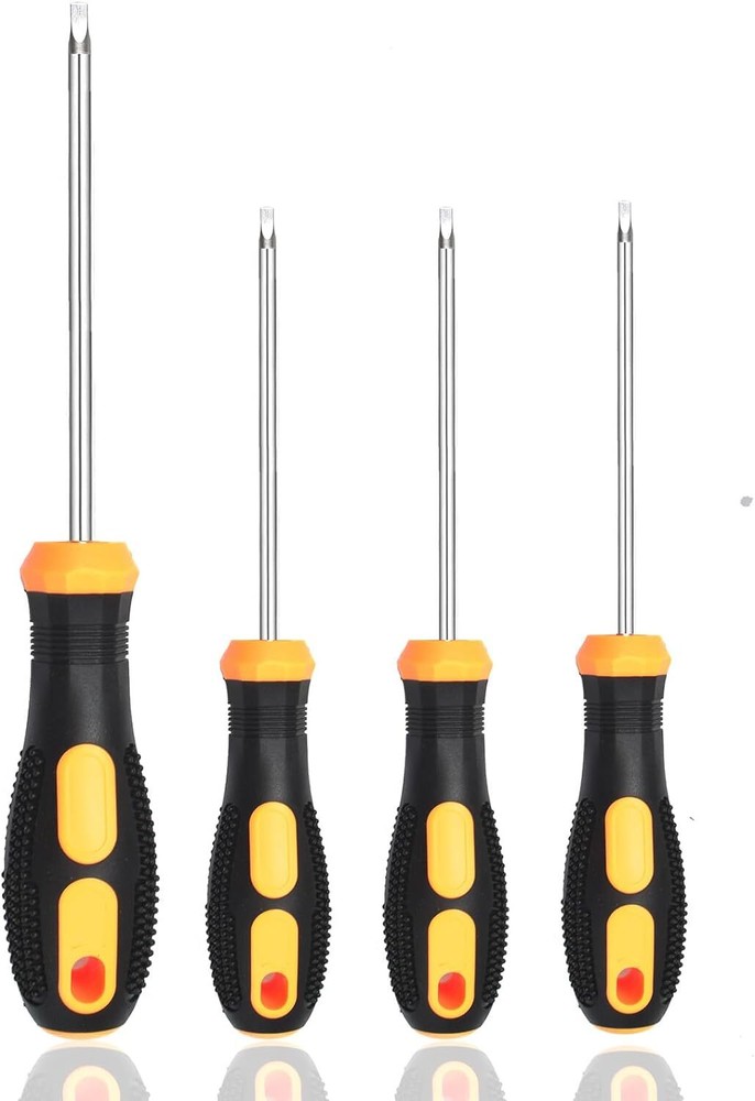 4-Piece Square Head Screwdriver Set - SQ0 to SQ3 with Yellow Handle