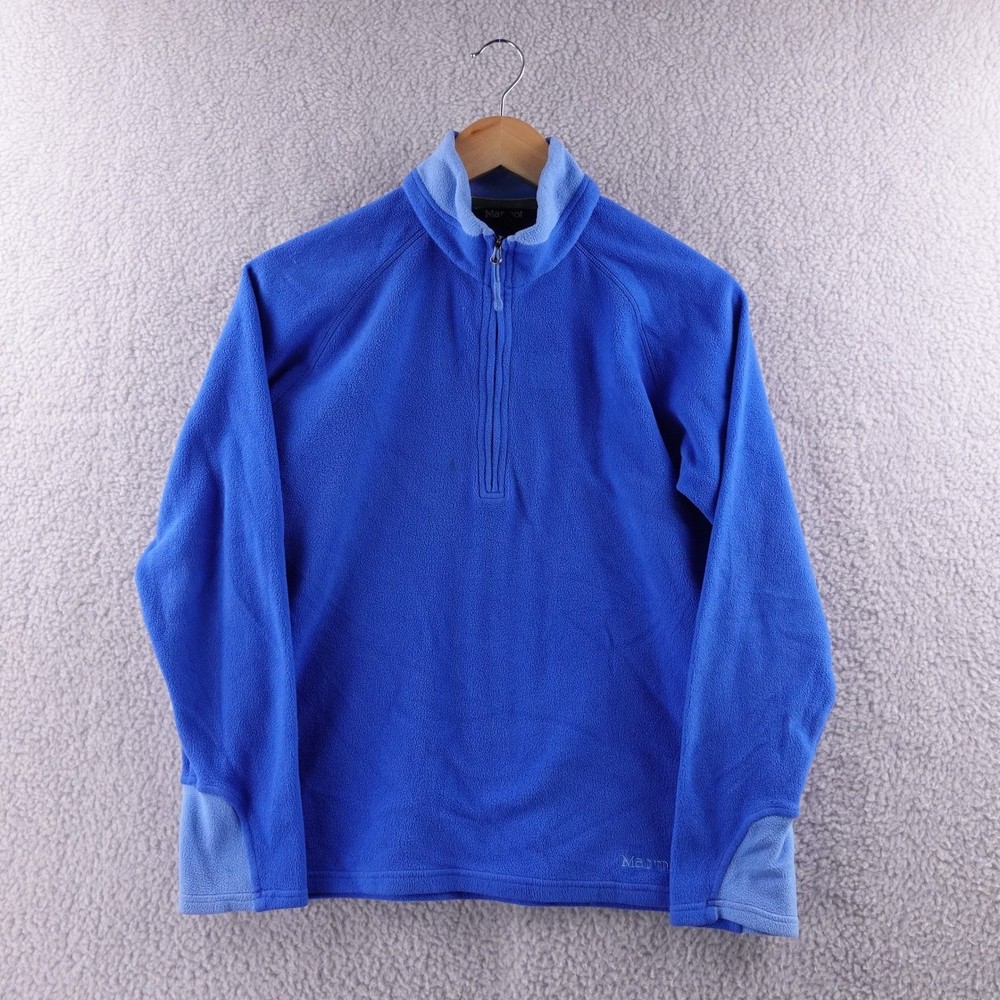 Marmot Blue Fleece 1/4 Zip Pullover Sweatshirt Women's Medium Outdoor Camp Hike