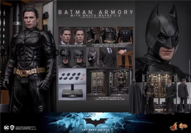 Hot Toys MMS750 The Dark Knight 1/6 Batman Armory with Bruce Wayne 2.0 IN STOCK