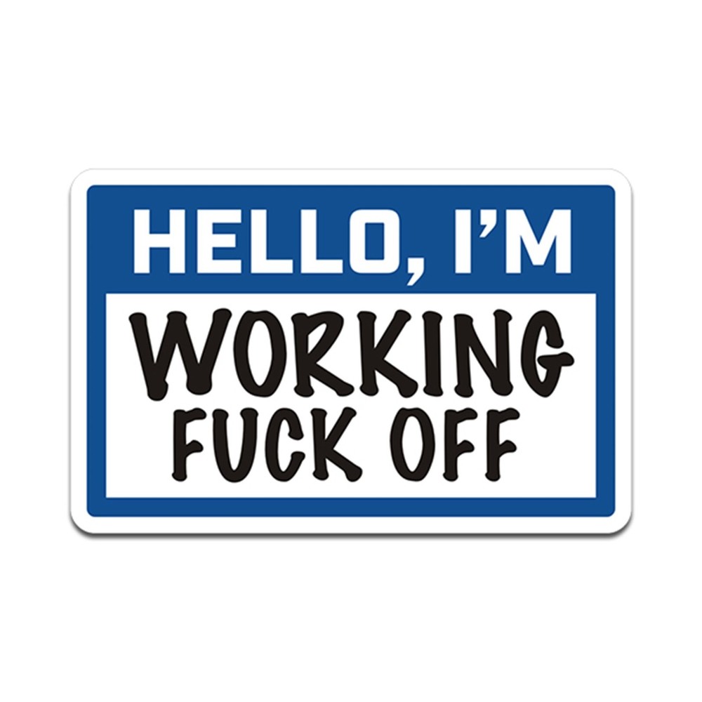 Funny Hard Hat Construction Worker Vinyl Die Cut Sticker - I'm Working My Butt Off