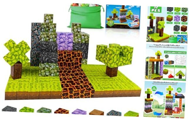 32-Piece Magnetic Building Blocks Montessori Stacking Educational Toys for Toddlers