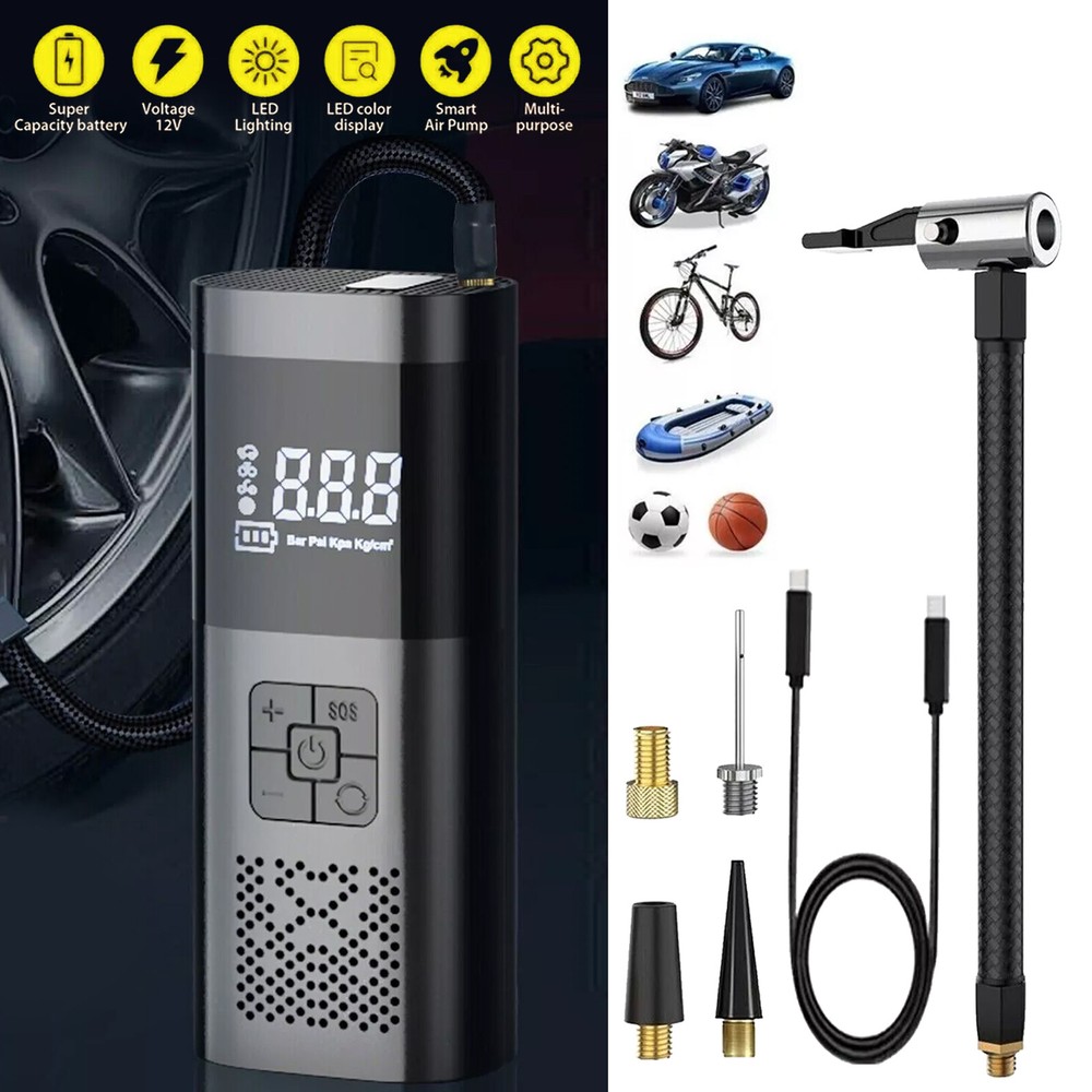 150 PSI Air Compressor Tire Inflator Fit Car Moto Bike Tire Air Pump Portable aV