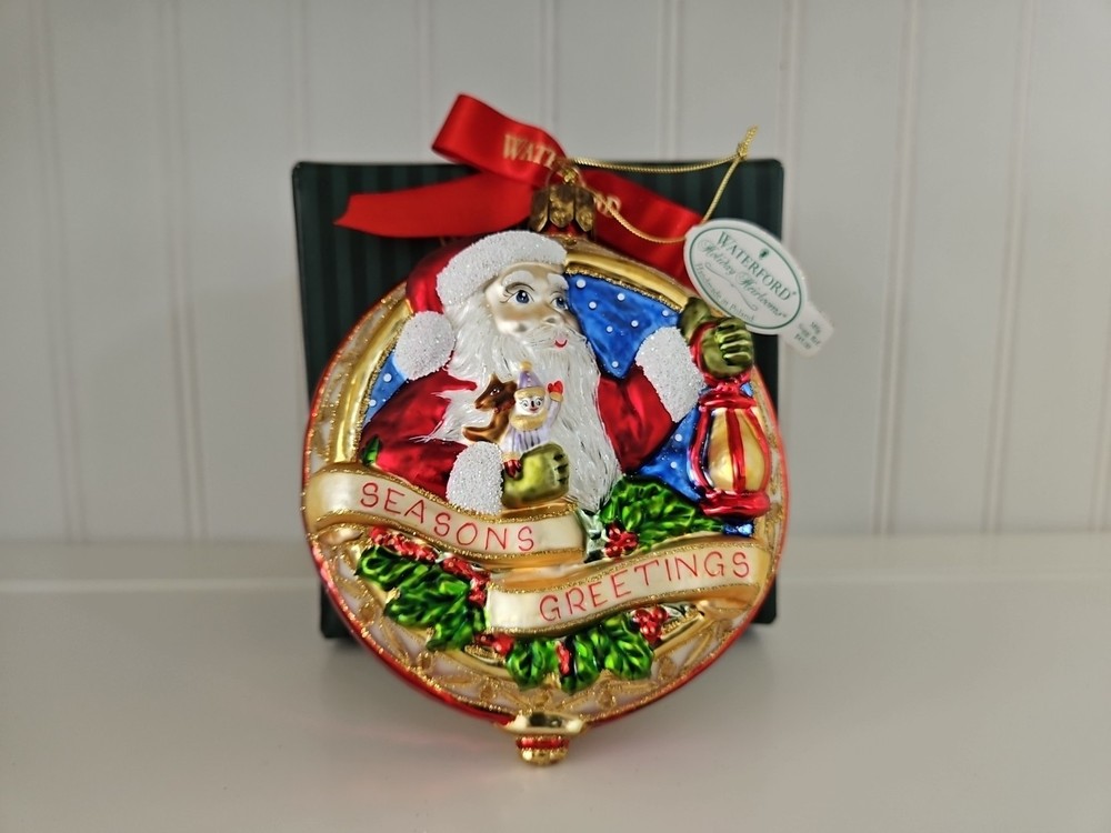 Waterford Crystal Santa Christmas Ornament 6th Edition Holiday Heirloom