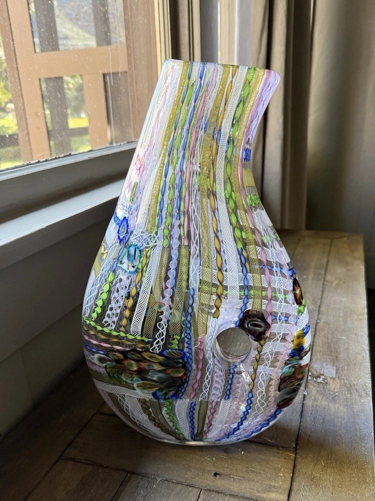 Large Signed Murano Art Glass Sculpture Vase Andrea Zilio Italy 2002 14.5”