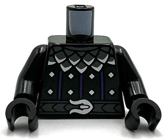 Lego New Black Minifig Torso Castle Surcoat Armor Dark Purple Stripes Part