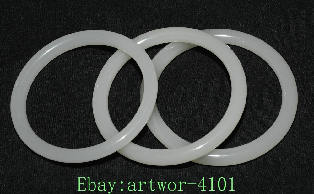 55MM Antique Chinese Dynasty Jade Fengshui Bracelet for Luck & Harmony  