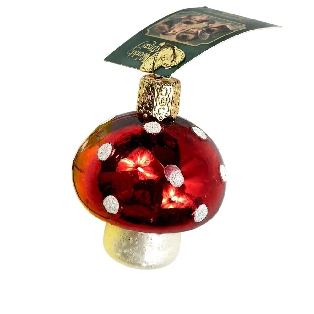 Lucky Miniature Mushroom Glass Ornament form Old World Christmas 2019