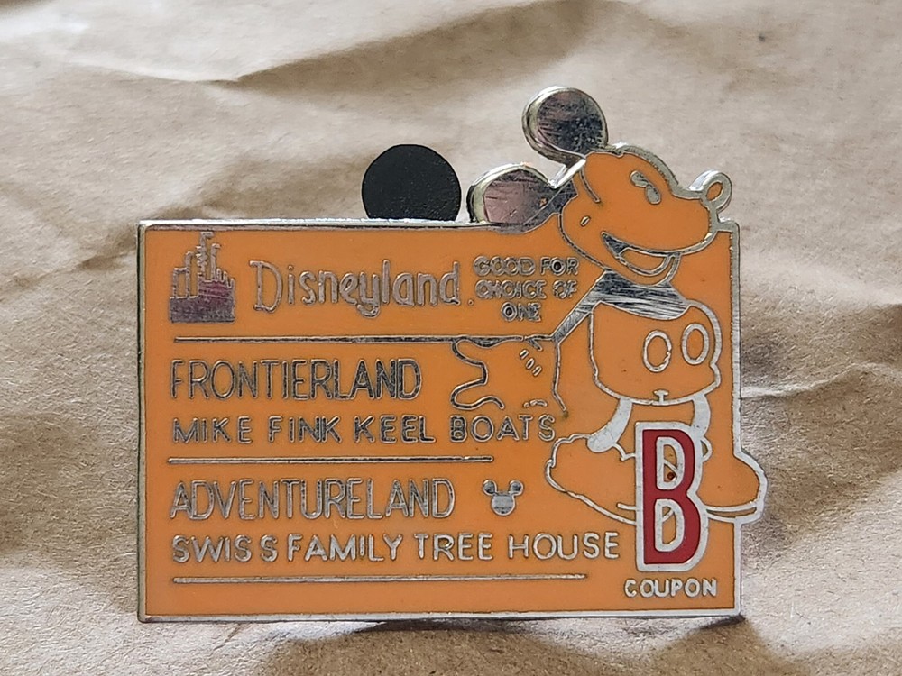 Disneyland Frontierland Adventureland Cast Lanyard with Hidden Mickey B Coupon Ticket-image