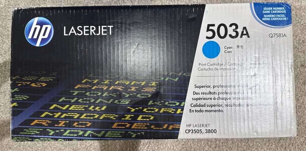 Genuine HP 503A Q7581A Cyan Toner Cartridge For HP LaserJet CP3505, 3800 NEW