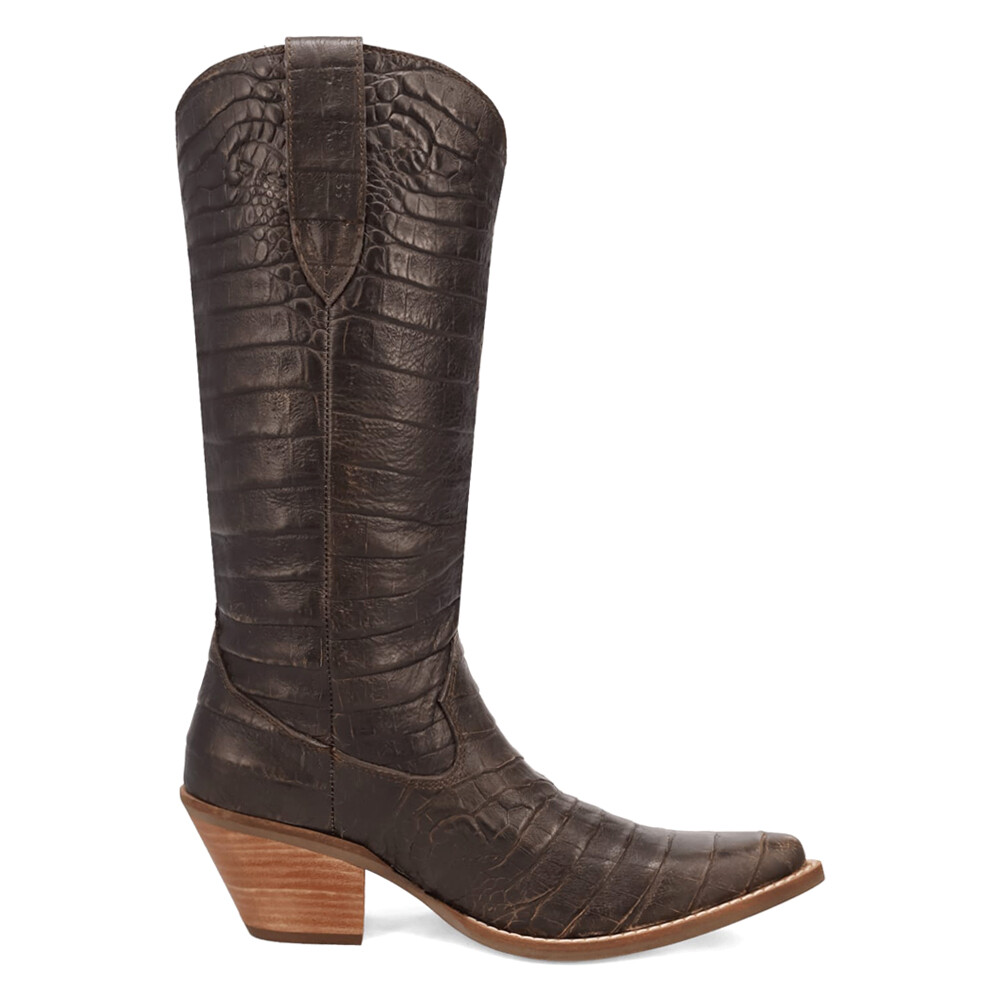 Dingo Ozzie Croc Embossed Snip Toe Womens Brown Casual Cowboy Boots DI2186-200