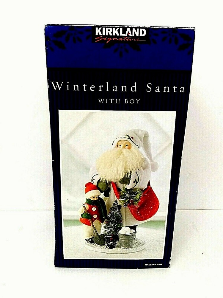 Kirkland Signature Winterland Santa With Boy Holiday Christmas Decor IN STOCK