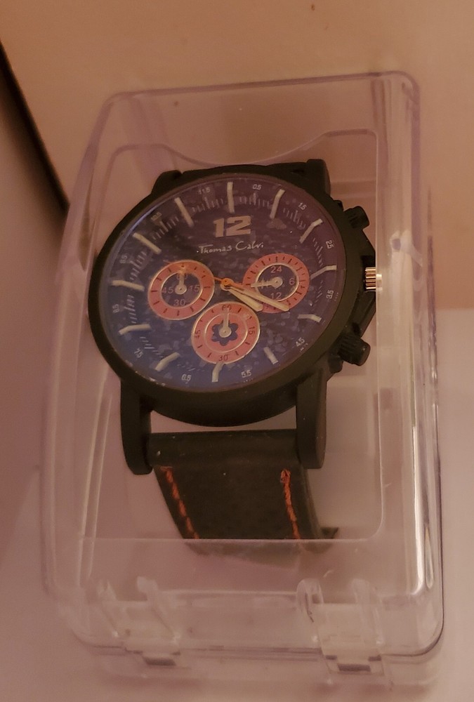 New Boxed Mens Thomas Calvi Chronograph Look Watch
