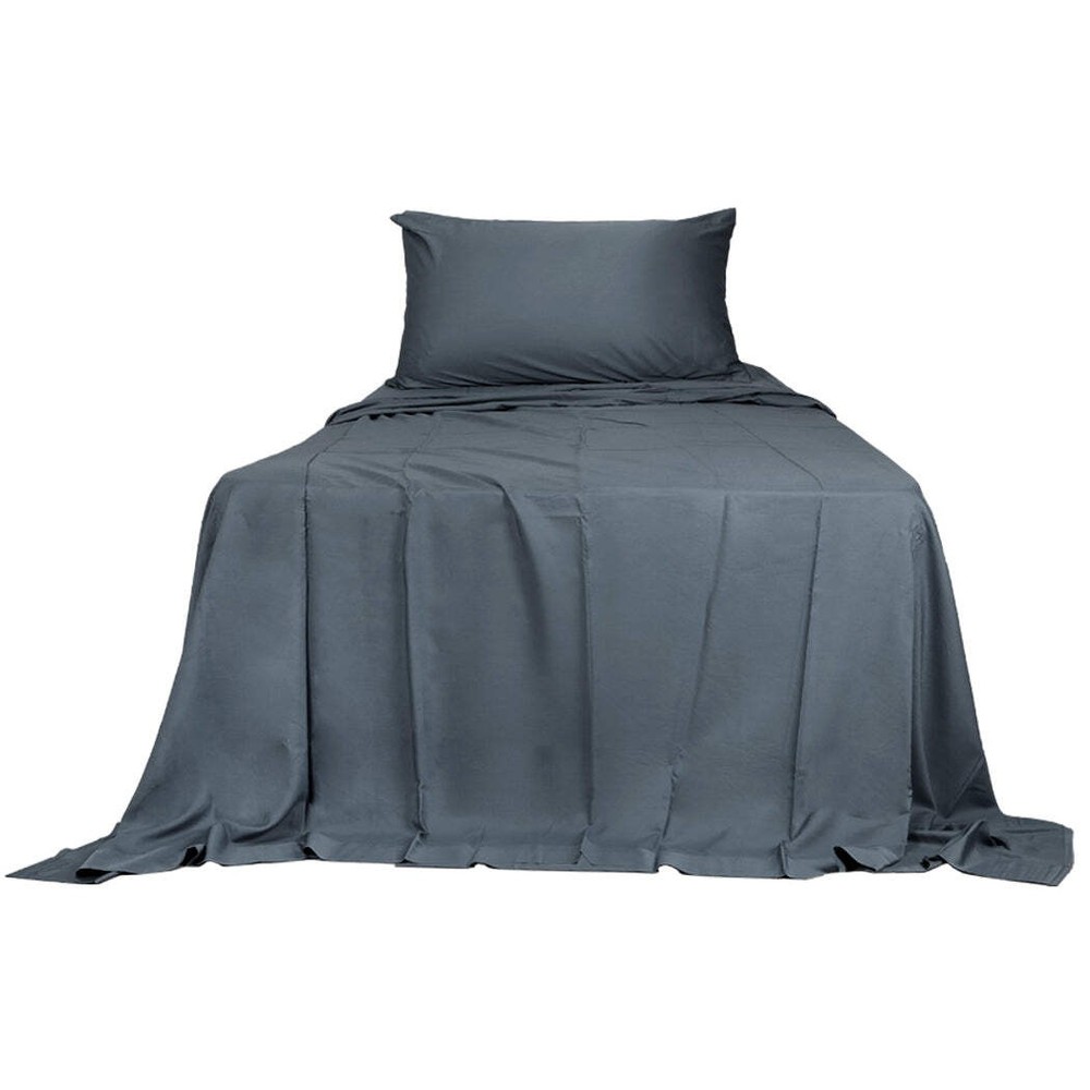 NNEIDS Dreamz 3pcs Sinigle Size 100% Bamboo Bed Sheet Set in Charcoal Colour Sin